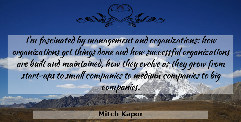 Mitch Kapor Quote About Built, Companies, Evolve, Fascinated, Medium: Im Fascinated By Management And...