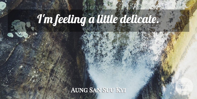 Aung San Suu Kyi Quote About Feelings, Littles, Delicate: Im Feeling A Little Delicate...