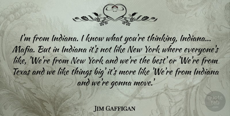 Jim Gaffigan Quote About Best, Gonna, Indiana, York: Im From Indiana I Know...