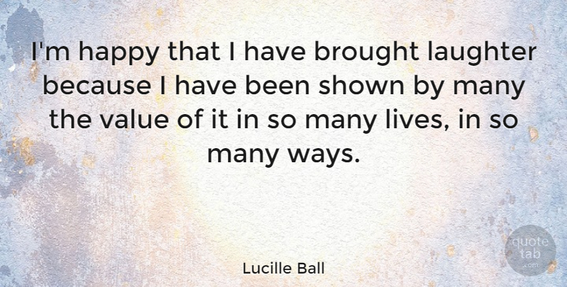 Lucille Ball Quote About Happiness, Laughter, Joy: Im Happy That I Have...