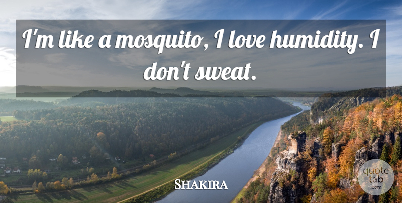 Shakira Quote About Sweat, Mosquitoes, Humidity: Im Like A Mosquito I...