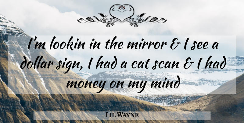 Lil Wayne Quote About Cat, Mirrors, Mind: Im Lookin In The Mirror...