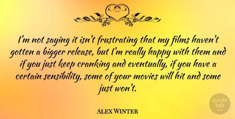 Alex Winter Quote About Movie, Film, Bigger: Im Not Saying It Isnt...