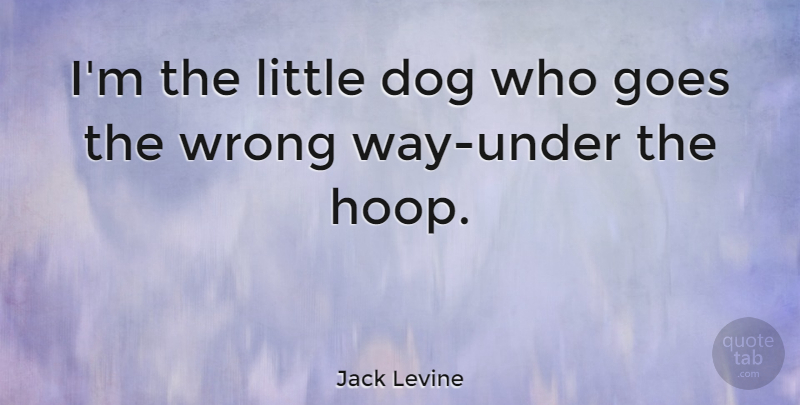Jack Levine Quote About Dog, Littles, Way: Im The Little Dog Who...