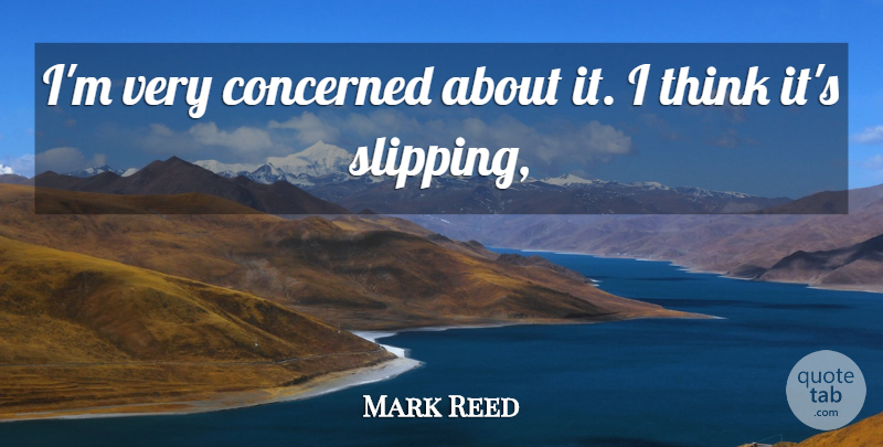 Mark Reed Quote About Concerned: Im Very Concerned About It...