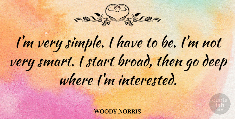 Woody Norris Quote About Start: Im Very Simple I Have...