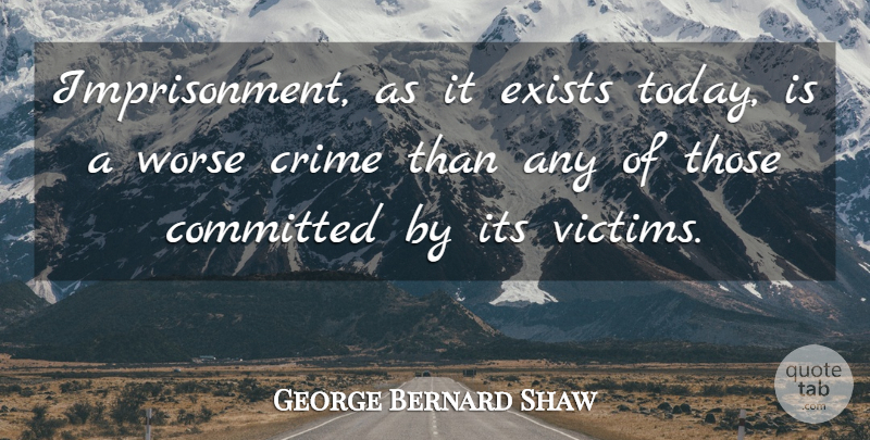 George Bernard Shaw Quote About Society, Today, Crime: Imprisonment As It Exists Today...