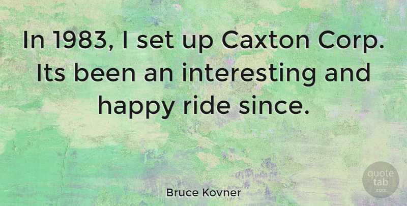 Bruce Kovner Quote About Interesting: In 1983 I Set Up...