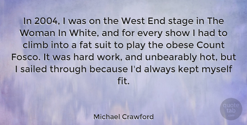 Michael Crawford Quote About Count, Fat, Hard, Kept, Obese: In 2004 I Was On...
