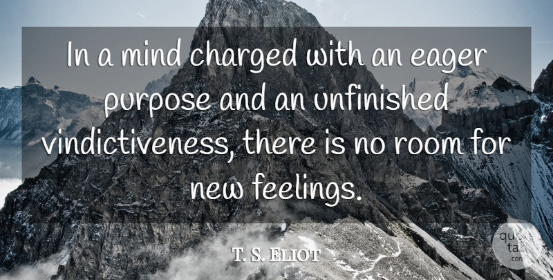 T. S. Eliot Quote About Feelings, Mind, Rooms: In A Mind Charged With...