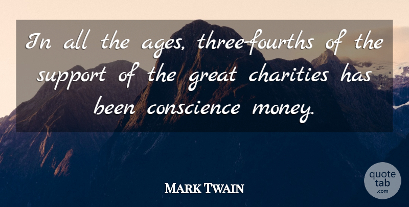 Mark Twain Quote About Support, Age, Charity: In All The Ages Three...