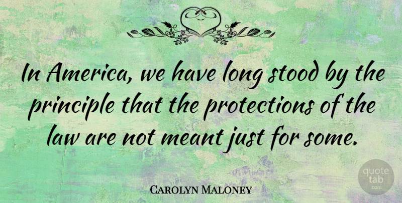 Carolyn Maloney Quote About Law, America, Long: In America We Have Long...