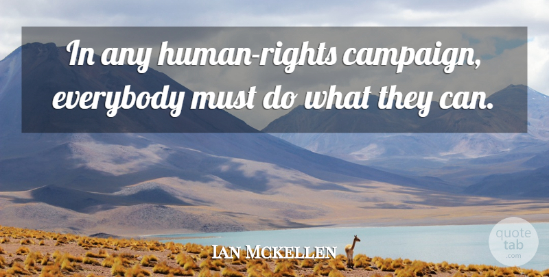 Ian Mckellen Quote About undefined: In Any Human Rights Campaign...