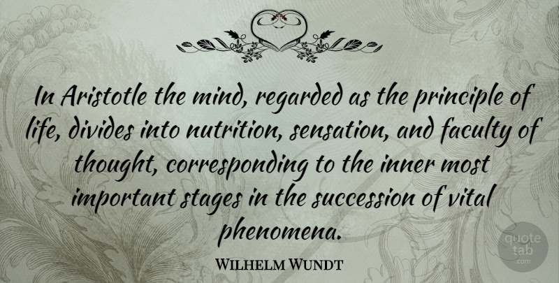 Wilhelm Wundt Quote About Mind, Important, Principles: In Aristotle The Mind Regarded...