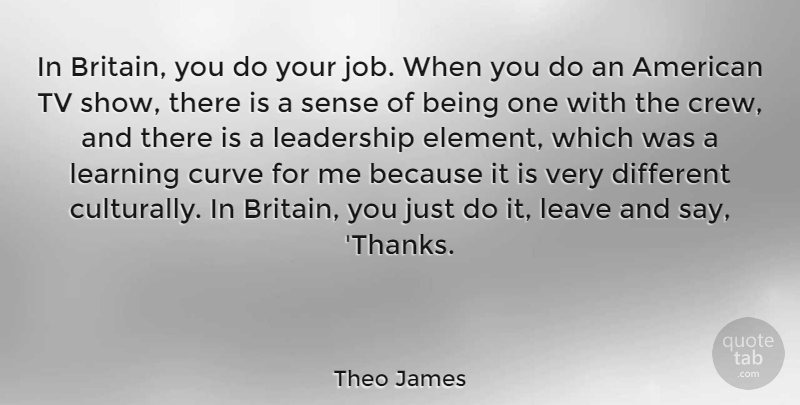 Theo James Quote About Jobs, Tv Shows, Curves: In Britain You Do Your...