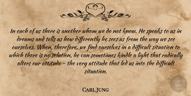 Carl Jung Quote About Dream, Attitude, Light: In Each Of Us There...