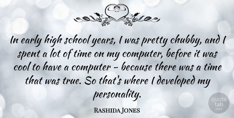 Rashida Jones Quote About School, Years, Personality: In Early High School Years...