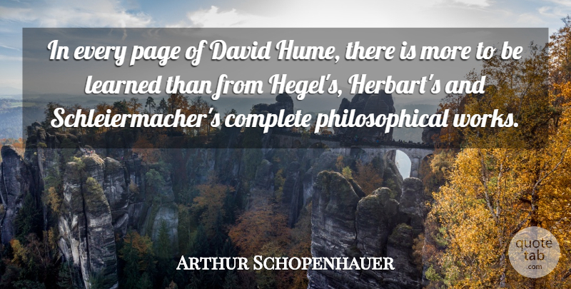 Arthur Schopenhauer Quote About Philosophical, Pages, Hegel: In Every Page Of David...