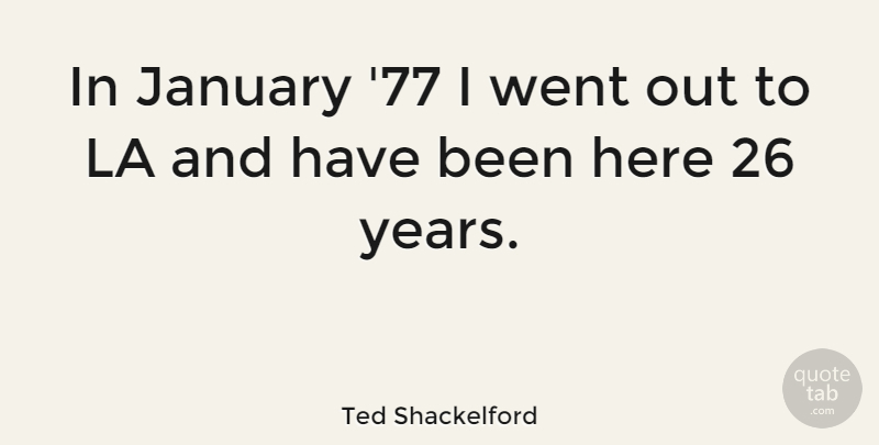 Ted Shackelford Quote About Years, January, Has Beens: In January 77 I Went...