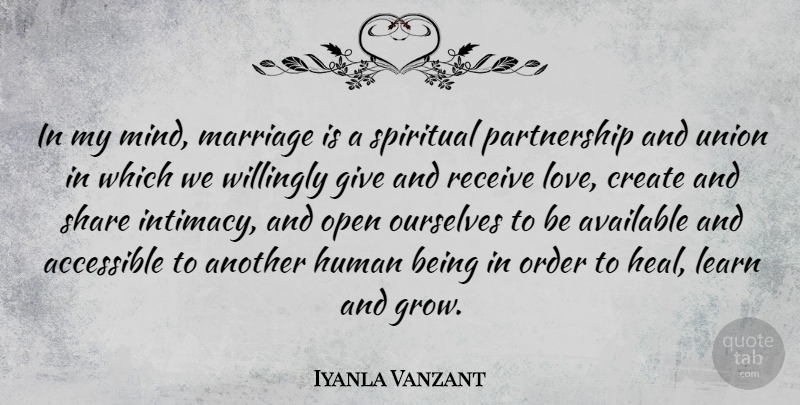Iyanla Vanzant Quote About Love, Spiritual, Order: In My Mind Marriage Is...