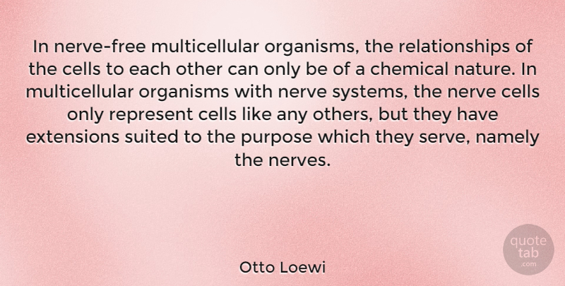 Otto Loewi Quote About Cells, Chemical, Extensions, Namely, Nature: In Nerve Free Multicellular Organisms...