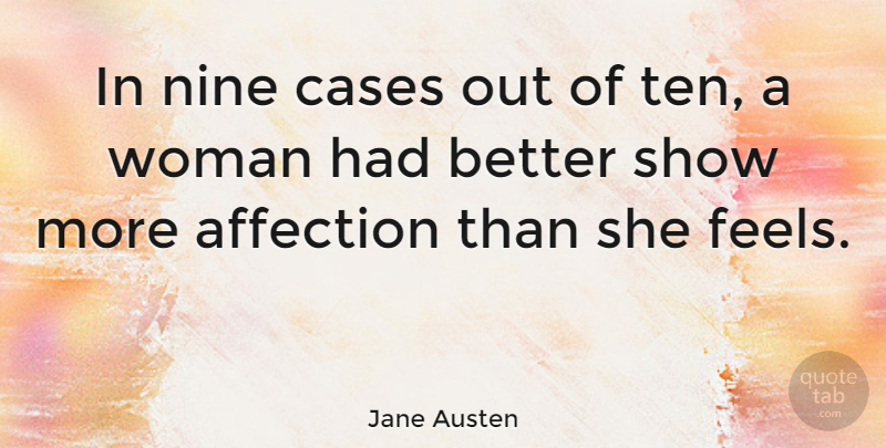 Jane Austen Quote About Women, Valentines Day, Nine: In Nine Cases Out Of...