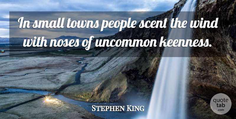 Stephen King Quote About Wind, People, Noses: In Small Towns People Scent...