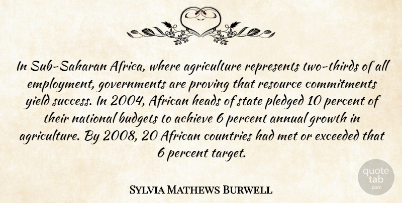 Sylvia Mathews Burwell Quote About African, Annual, Budgets, Countries, Exceeded: In Sub Saharan Africa Where...