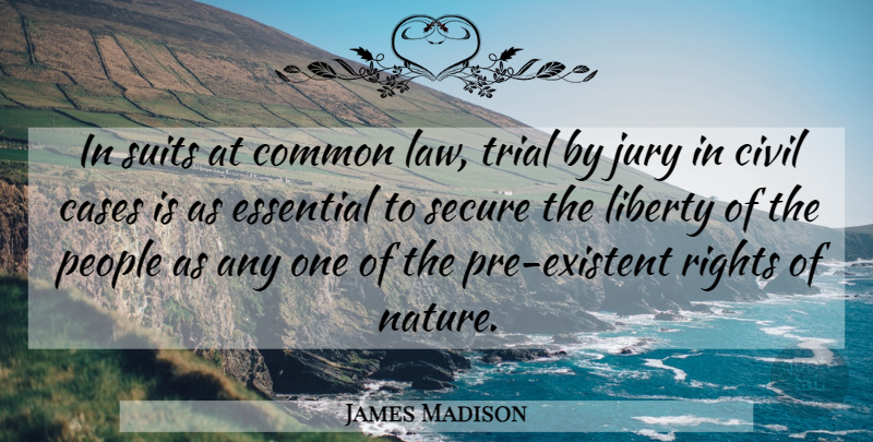 James Madison Quote About Rights, Law, People: In Suits At Common Law...
