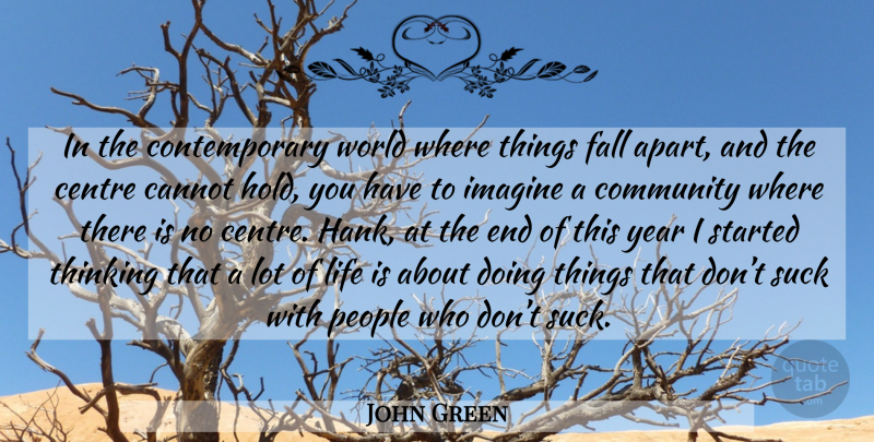 John Green Quote About Fall, Thinking, Years: In The Contemporary World Where...