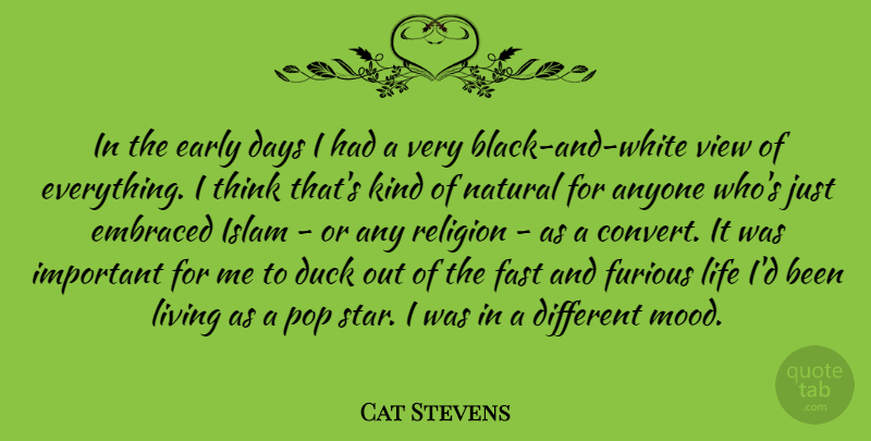 Cat Stevens Quote About Stars, Black And White, Thinking: In The Early Days I...