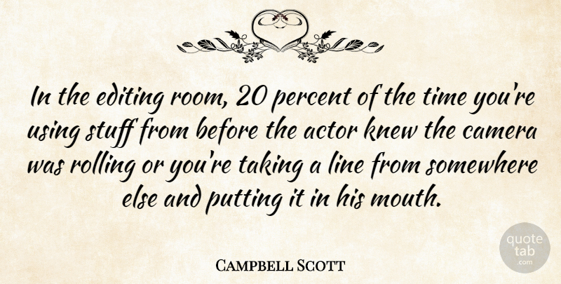Campbell Scott Quote About Editing, Somewhere Else, Actors: In The Editing Room 20...