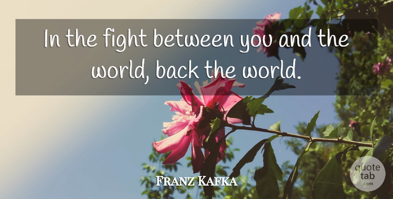 Franz Kafka Quote About Funny, Fighting, World: In The Fight Between You...