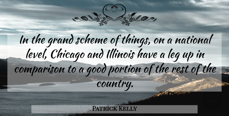 Patrick Kelly Quote About Chicago, Comparison, Good, Grand, Illinois: In The Grand Scheme Of...