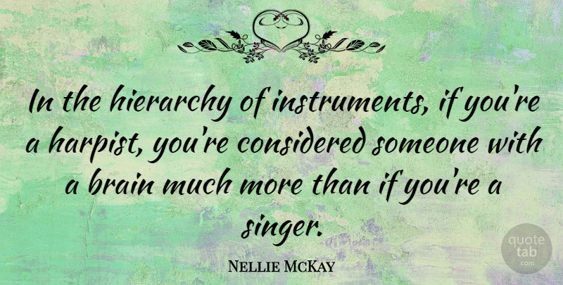 Nellie McKay Quote About Brain, Hierarchy, Singers: In The Hierarchy Of Instruments...