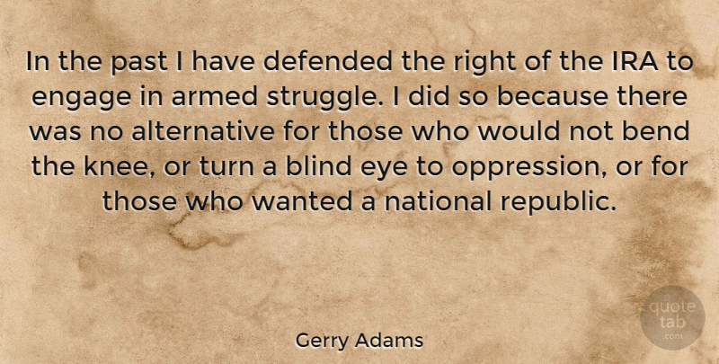 Gerry Adams Quote About Struggle, Eye, Past: In The Past I Have...