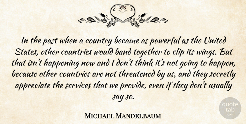 Michael Mandelbaum Quote About Country, Powerful, Past: In The Past When A...