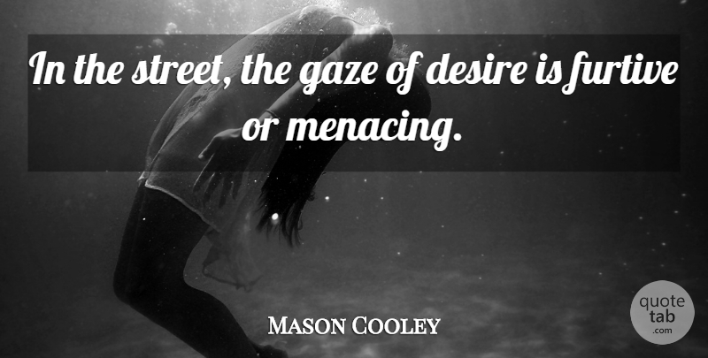 Mason Cooley Quote About Desire, Streets: In The Street The Gaze...