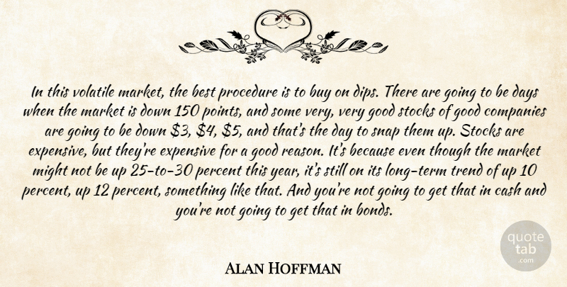 Alan Hoffman Quote About Best, Buy, Cash, Companies, Days: In This Volatile Market The...