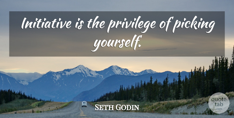 Seth Godin Quote About Privilege, Initiative: Initiative Is The Privilege Of...