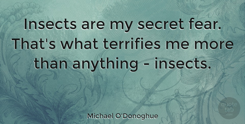 Michael O'Donoghue Quote About Scary, Secret, Insects: Insects Are My Secret Fear...
