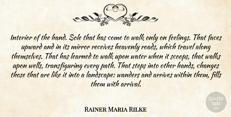 Rainer Maria Rilke Quote About Mirrors, Hands, Water: Interior Of The Hand Sole...