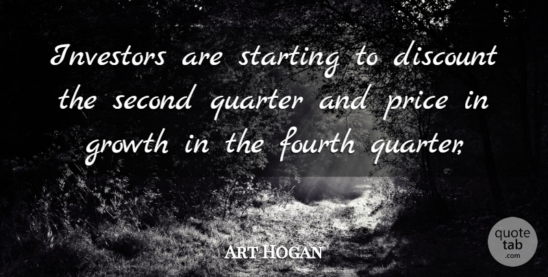 Art Hogan Quote About Discount, Fourth, Growth, Investors, Price: Investors Are Starting To Discount...
