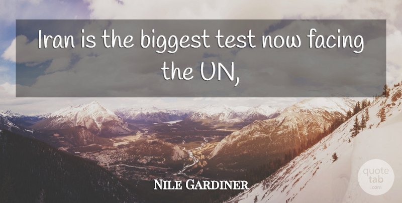 Nile Gardiner Quote About Biggest, Facing, Iran, Test: Iran Is The Biggest Test...