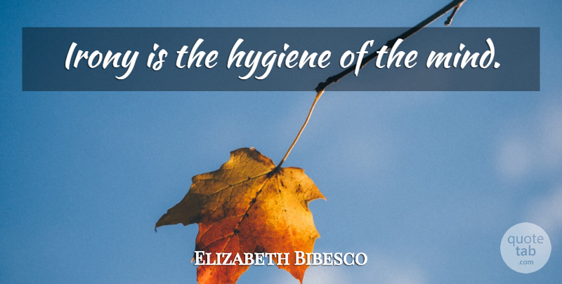 Elizabeth Bibesco Quote About Hygiene, Mind, Irony: Irony Is The Hygiene Of...