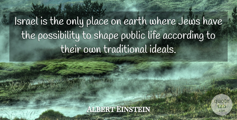 Albert Einstein Quote About Israel, Earth, Shapes: Israel Is The Only Place...