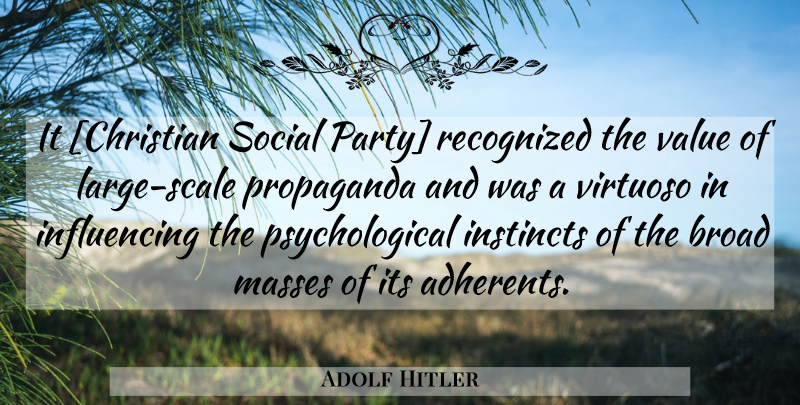 Adolf Hitler Quote About Christian, Party, Mein Kampf: It Christian Social Party Recognized...
