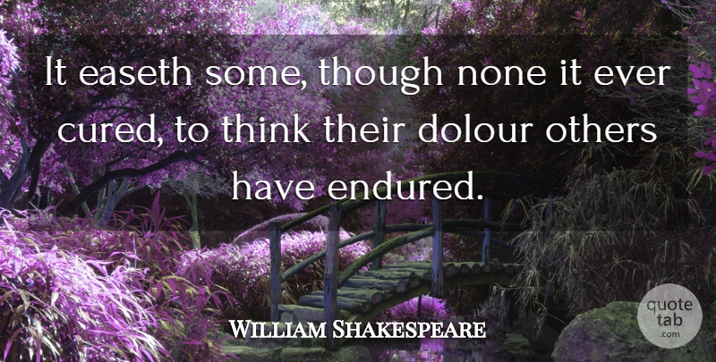 William Shakespeare Quote About Thinking: It Easeth Some Though None...