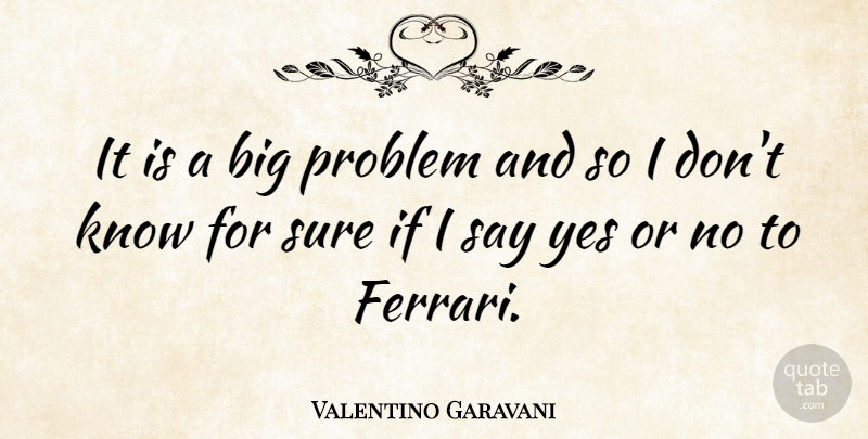 Valentino Garavani Quote About Ferrari, Problem, Bigs: It Is A Big Problem...