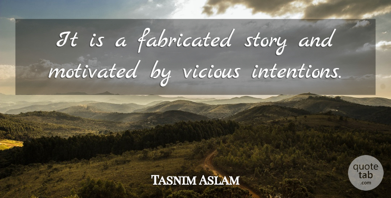 Tasnim Aslam Quote About Fabricated, Motivated, Vicious: It Is A Fabricated Story...